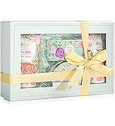 4PC Rose Water Lotion Gift Set: Hand & Foot Cream, Soap, Scented Candle - Body Care for All Skin ...