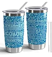 Swimming Coach Nutrition Facts 20oz Stainless Steel Insulated Tumbler With Lid and Straw - Apprec...
