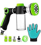 Pup Jet Dog Wash Hose Attachment, 8-in-1 Sprayer Mode Garden Hose Nozzle with Pet Grooming Glove ...