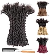 DAIXI Curly Wave Loc Extensions Human Hair, 100% Real Human Hair Dreadlock Extensions for Man/Wom...