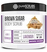 pureSCRUBS Premium Organic Brown Sugar LAVENDER FACE & BODY SCRUB Set - Large 16oz, Infused With ...