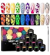 Glow in the Dark Gel Paint for Nail Art Kit, 12 Colors Neon Luminous Gel Nail Polish, Painting Ge...