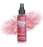 MEICOLY Pink Body Glitter Spray,100ML(3.53OZ),Glitter Hairspray,Sparkle Glitter Spray for Hair/Bo...