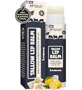 Beef Tallow Lip Balm – Natural Tallow Beeswax Chapstick – Hydrating Moisturizer Grass Fed Bison T...