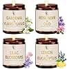 28oz Scented Candles Set, 4Pack Floral Chirstmas Halloween Candles 7oz Candle, Birthday Gifts for Women Long Lasting Soy Wax Candle Non Toxic for Home Decor Aromatherapy, Rose/Lemon/Gardenia/Lilac