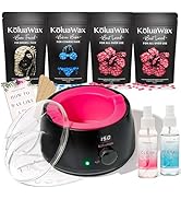 KoluaWax Premium Waxing Kit for Women - Hot Melt Hard Wax Warmer for Hair Removal, Eyebrow, Bikin...