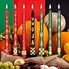 MTLEE 7 Pieces Kwanzaa Candle Set, Seven Principles Taper Candles, African Hand Dipped Unscented Candles, Reliable Quality Candles, for Kwanzaa Home Church Celebration Decor