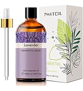 PHATOIL 100ML Lavender Essential Oil, for Aromatherapy Diffusers, Humidifiers, Skin Care, Massage...