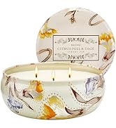 M&SENSE 3 Wick Soy Candles for Home Scented, Citrus & Sage Scented Aromatherapy Candle for Stress...