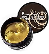 MIZON 24K Gold and Snail Mucin Hydrogel Patches (30 pairs) for Puffy Eyes, Dark Circles, Under Ey...