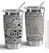CWEGSJ Tattoo Artist Nutrition Facts 20oz Stainless Steel Vacuum Insulated Tumbler - Tattooist Ap...