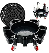 Car Wash Bucket Dolly, 5 Gallon Bucket Grit Trap, Removable Bucket Dolly, Rolling Bucket Dolly wi...