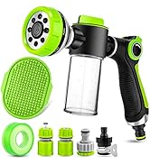 Pup Jet Dog Wash Hose Attachment, 8-in-1 Sprayer Mode Garden Hose Nozzle with Dog Bathing Brush a...