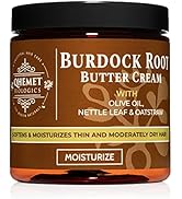 Qhemet Biologics Burdock Root Butter Cream - Leave-In Moisturizer for Low Porosity Hair - Helps S...