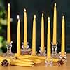 24 Pack Beeswax Taper Candles, 10in Dripless Pure Beeswax Candlesticks, 8 Hours Long Burning Smokeless Tapered Natural Bees Wax Candles for Home, Prayer, Dinner