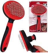 Warren London Cat Pin Brush | Ergonomic Grip with Fur Ejector | Kitten & Cat Deshedding & Detangl...
