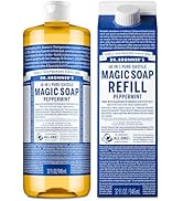 Dr. Bronner's Pure-Castile Liquid Magic Soap Bottle & Refill Carton - Made with Regenerative Orga...