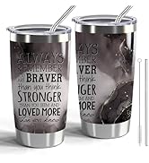 CWEGSJ Inspiration Gifts Always Remember You Are Braver Than You Think Tumbler with Lid and Straw...