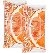Face Wipes | Vitamin C Facial Cleansing and Gentle Make Up Remover Wipes - 2 Pack (50 Count Each)...
