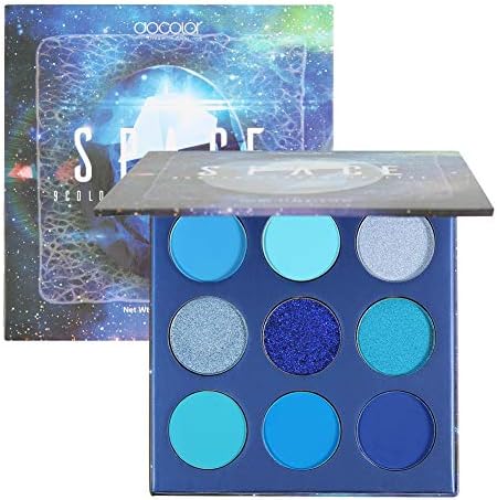 docolor Eyeshadow Palette 9 Colors Blue Eyeshadow Gemstone Shadow Palette Highly Pigmented Mattes Shimmers Smokey Glitter Cream Colorful Powder Blendable Long Lasting Waterproof Makeup Palette