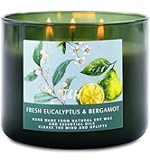Fresh Eucalyptus Bergamot Candle | Large 3 Wick Scented Candle for Home Relaxation 15.8 oz | Arom...