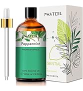 PHATOIL 3.38FL.OZ Peppermint Essential Oil, for Aromatherapy Diffusers, Humidifiers, Great for DI...