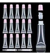 50PCS Lip Gloss Tubes Empty 10ml Pink Cap Lip Gloss Containers Lip Balm Tubes Cute Squeeze Tubes ...