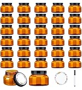 Hoemwarm 32 Pack 8 oz Plastic Sugar Scrub Containers with Lids, Body Butter Jars Amber Empty Refi...