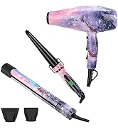 3 in 1 1875W Hair Dryer + Straightening Iron + Curling Iron, PARWIN PRO BEAUTY Hair Styling Set, ...