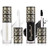 2PCS Black White Matte Lipstick Liquid Lipstick Velvet Lip Gloss Lip Stain Long Lasting Waterproo...
