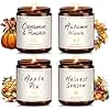 Auelife Fall Candle Set | 4 Pack Scented Candles for Home - Candle Gifts for Women Men, Soy Candles Home Scented | Autumn Fragrance of - Apple Pie/Cinnamon/Harvest/Wreath
