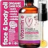 Organic Vitamin E Oil for Scars, Stretch Marks Removal, Wrinkles & Cellulite - Scar Away Treatment Bio Oil with Castor, Rosehip, Jojoba, Almond - Hydrating & Moisturizing Skincare - Face & Body Oil