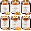 AOOVOO Fall Candles - 6 PC Scented Candle, 42 oz Soy Candles, Soy Candle for Home Scented, Apple Pie/Cinnamon Roll/Cinnamon Apple/Pumpkin Nutmeg Pie/Pumpkin Spice/Baking Spice