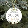 Our First Christmas as Mr and Mrs Ornament 2025 – Newlywed Christmas Ornament – Wedding Gift for Couple – Mr & Mrs Holiday Keepsake – First Married Christmas Ornament – Ceramic Tree Decoration (HC-42)
