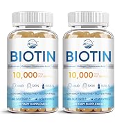 Hair Skin and Nails Vitamins, Biotin 10,000 mcg with Bovine Colostrum, Collagen, Hyaluronic Acid,...