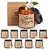 Roowest 10 Jars Thank You Gift Candles 3.5 oz Employee Appreciation Gifts Bulk Soy Wax Jar Inspirational Candle Thank You for Coworkers Employee Women Secretaries Teacher Volunteers(Classic)