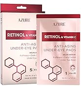 AZURE Retinol & Vitamin C Anti Aging Under Eye Pads - Hydrating & Refreshing Eye Mask Patches - R...