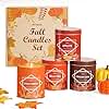 Fall Candles – 36oz (4×9oz) Soy Candles Gift Set with Autumn Scents: Pumpkin Spice, Cinnamon Clove, Apple Pie, Hello Fall – Gifts for Women & Men, Autumn Home Decor