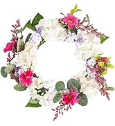 A Cheerful Giver Small Wreath Candle Ring English Garden Artificial Floral Decor for Candles Cent...