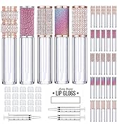 25 Pack Diamond Lip Gloss Tubes with Wand 5ml Empty Rhinestone Lip Gloss Containers Cute Lipgloss...