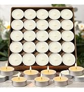 MAKALONE Soy Wax Tea Lights Candles 100 Pack,Natural White Soy Tealight Candles-4 Hours Long Burn...