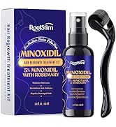 RootStim 5% Minoxidil Kit for Men and Women with 0.25 mm Derma Roller – Beard Growth Kit & Hair R...
