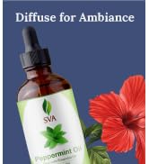 Amber glass bottle of SVA Peppermint Essential Oil