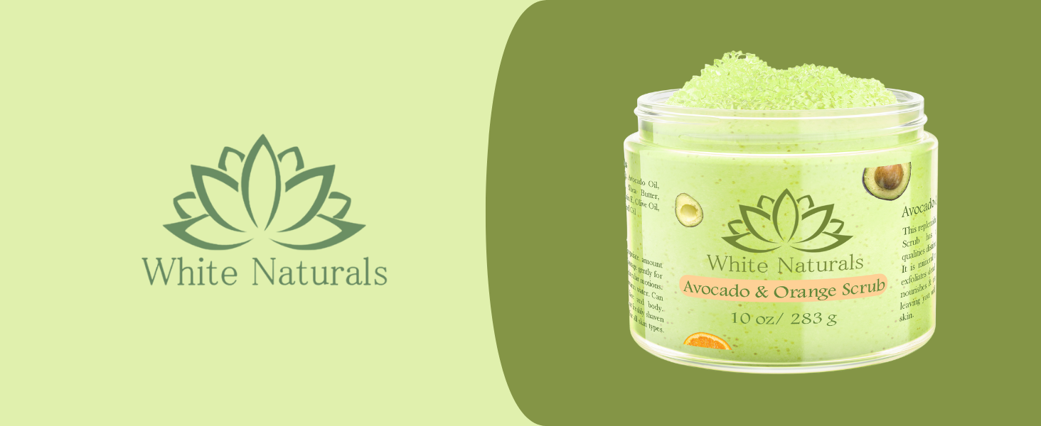 avocado scrub white naturals jar body butter soft smooth healthy gift women mother wife under 10$ 10