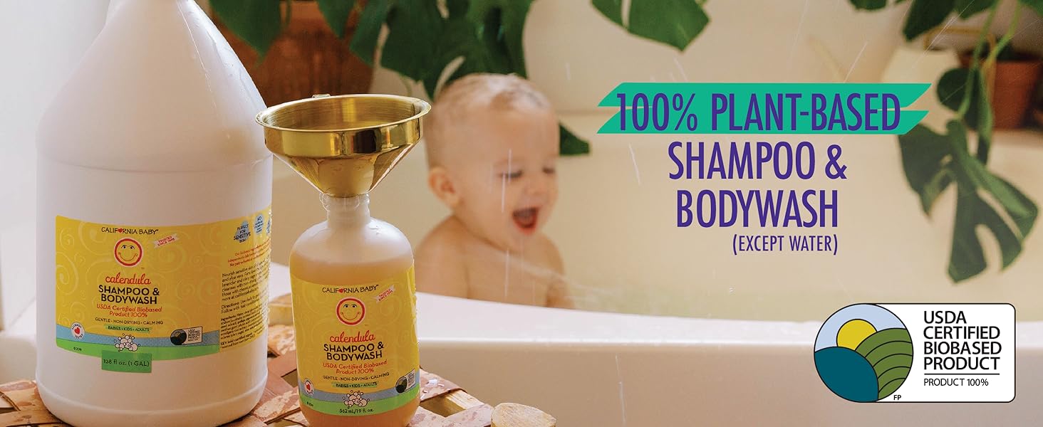 California Baby Calendula Wash is 100% plant-based. USDA certified bio-based.