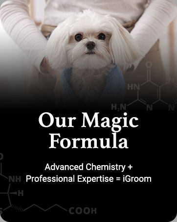 Our Magic Formula. Advanved Chemistry + Professional Expertise = iGroom
