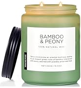 M&SENSE Bamboo Peony Spring Large Jar Candles for Home Scented 19.4 Ounces 110 Hour Long Lasting ...