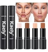 Kaely 4 Color Highlighter Contour Stick,Cream Contour Palette Kit for Beginners,Bronzer Contourin...