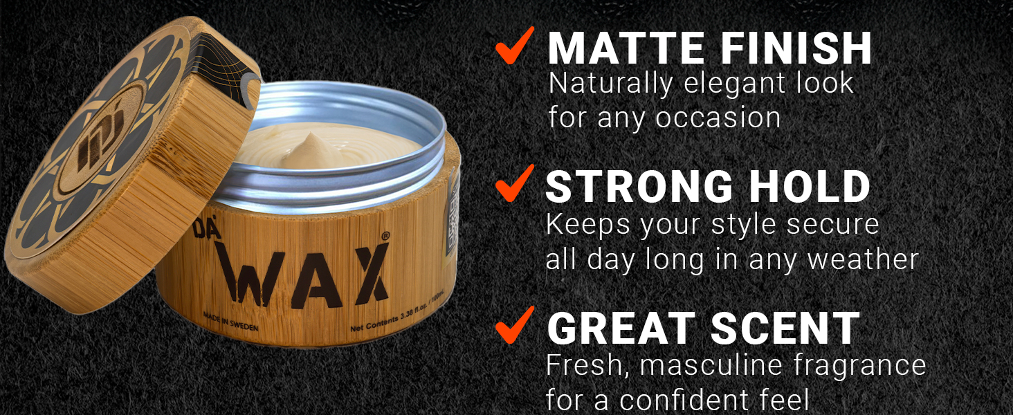 strong hold hair wax for men with matte finish