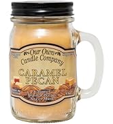 Caramel Pecan Scented Mason Jar Candle by Our Own Candle Company, 100 Hour Burn Time,13 Ounces